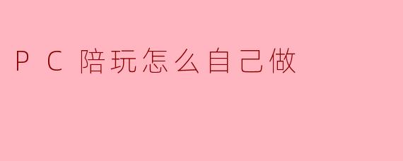 PC陪玩怎么自己做