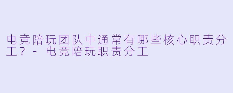 电竞陪玩团队中通常有哪些核心职责分工？