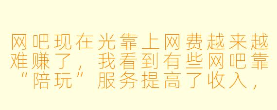 网吧现在光靠上网费越来越难赚了,我看到有些网吧靠“陪玩”服务提高了收入,这具体是怎么操作的?