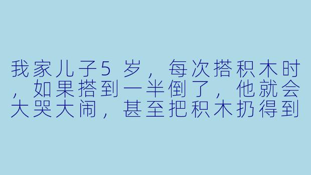 我家儿子5岁,每次搭积木时,如果搭到一半倒了,他就会大哭大闹,甚至把积木扔得到处都是。我一开始会安慰他“没关系,再搭一次”,但他反而哭得更厉害。请问这时候我应该怎么做,才能真正帮到他?-家长陪孩子玩案例