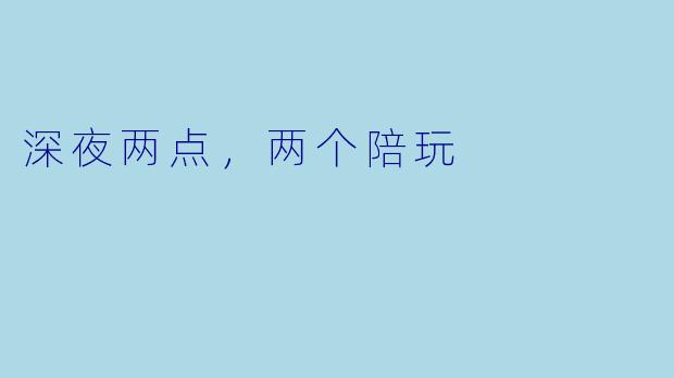 深夜两点,两个陪玩