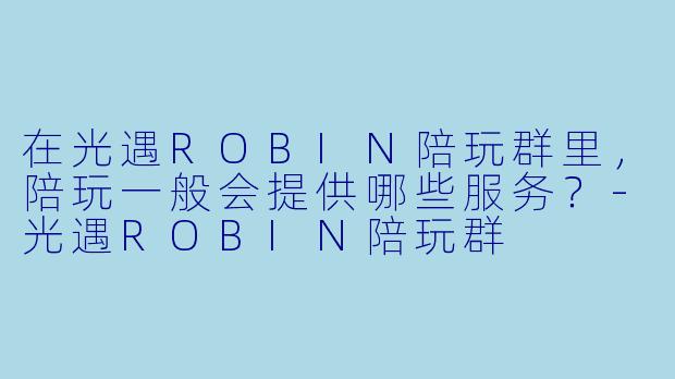 在光遇ROBIN陪玩群里，陪玩一般会提供哪些服务？-光遇ROBIN陪玩群