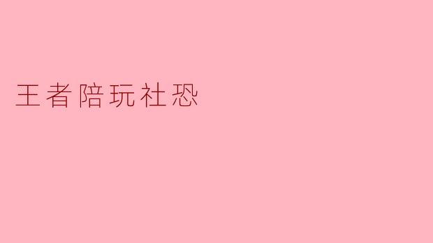 王者陪玩社恐