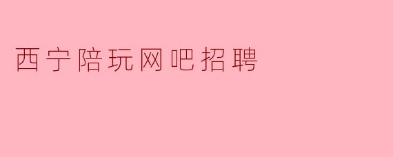 西宁陪玩网吧招聘