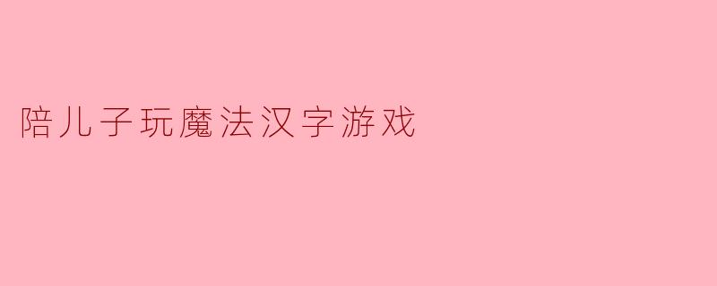 陪儿子玩魔法汉字游戏