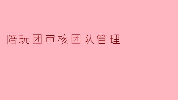 陪玩团审核团队管理
