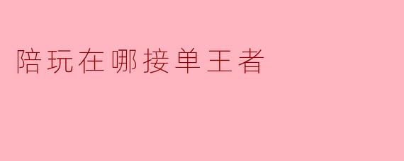 陪玩在哪接单王者