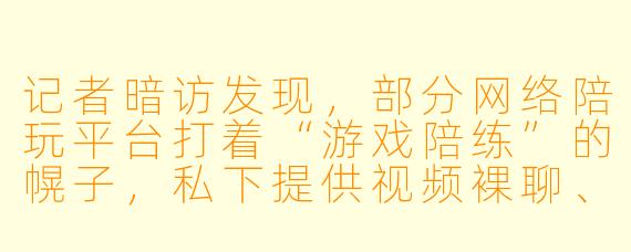 记者暗访发现，部分网络陪玩平台打着“游戏陪练”的幌子，私下提供视频X  聊、露骨语音等涉黄服务，且未成年人可通过租用成年人账号轻易绕过实名认证。针对这一乱象，监管部门应如何精准打击，平台又该如何从技术和管理层面堵住漏洞？