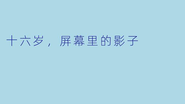十六岁,屏幕里的影子