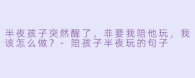 半夜孩子突然醒了，非要我陪他玩，我该怎么做？-陪孩子半夜玩的句子