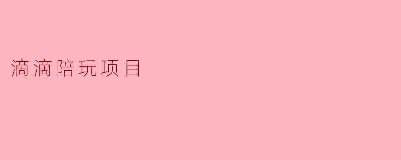 滴滴陪玩项目