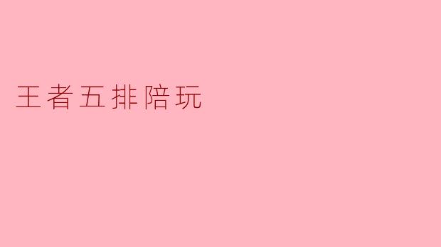 王者五排陪玩