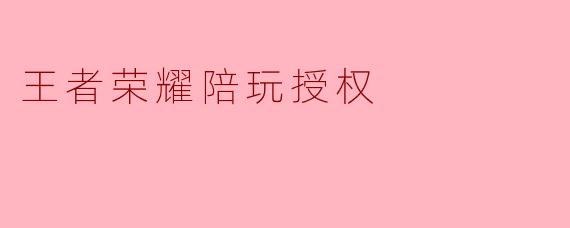王者荣耀陪玩授权