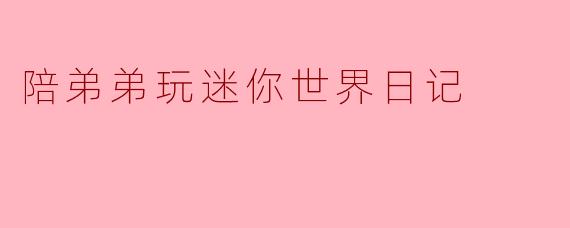 陪弟弟玩迷你世界日记
