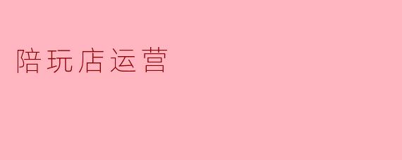 陪玩店运营