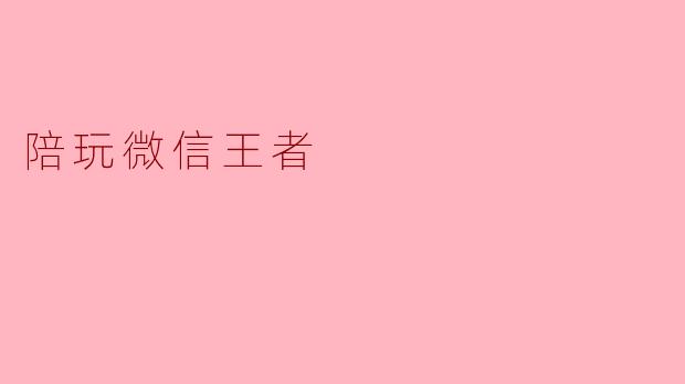 陪玩微信王者
