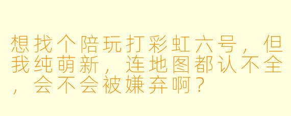 想找个陪玩打彩虹六号，但我纯萌新，连地图都认不全，会不会被嫌弃啊？