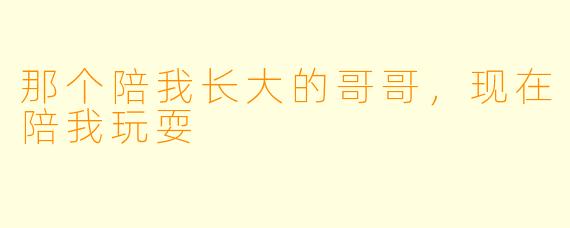 那个陪我长大的哥哥,现在陪我玩耍