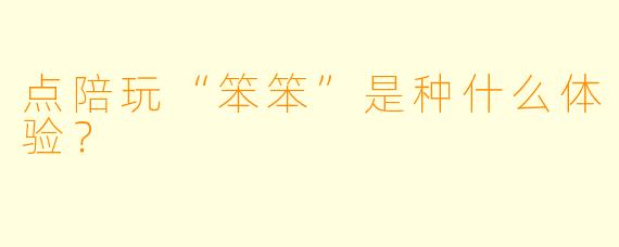 点陪玩“笨笨”是种什么体验？