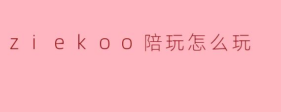 ziekoo陪玩怎么玩