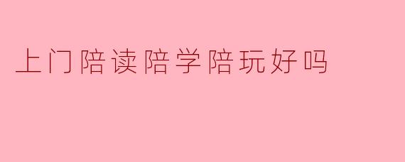 上门陪读陪学陪玩好吗