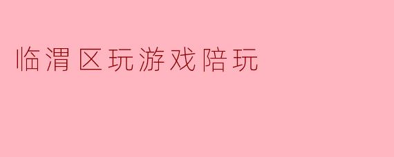 临渭区玩游戏陪玩
