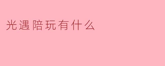 光遇陪玩有什么