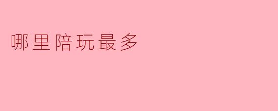哪里陪玩最多