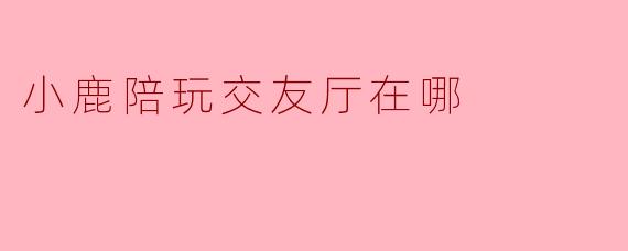 小鹿陪玩交友厅在哪？