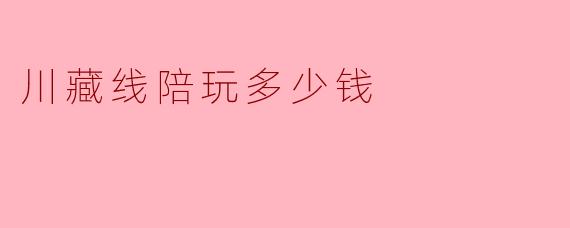 川藏线陪玩多少钱