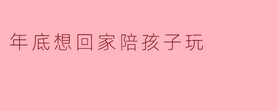 年底想回家陪孩子玩