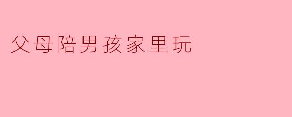 父母陪男孩家里玩