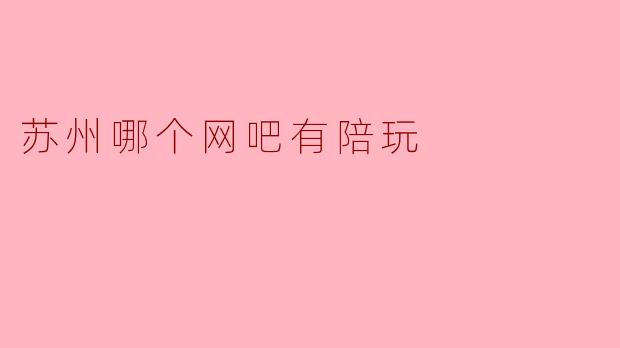 苏州哪个网吧有陪玩